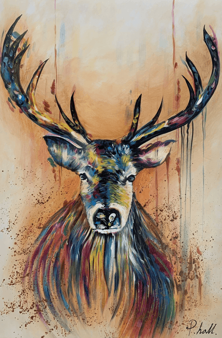 Olieverf schilderij Deer Dear 120x80