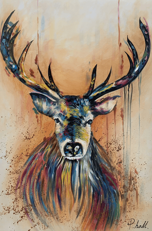 Olieverf schilderij Deer Dear 120 x 80 cm
