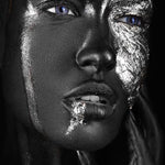 Aluminium schilderij Dripping silver fotokunst