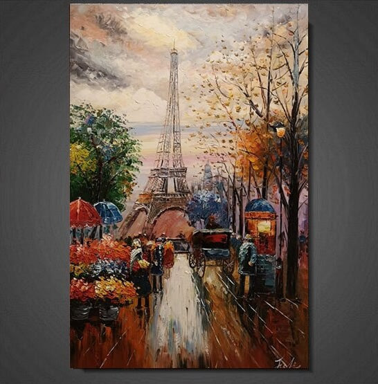 Olieverf schilderij Tower Paris 80 x 120 cm