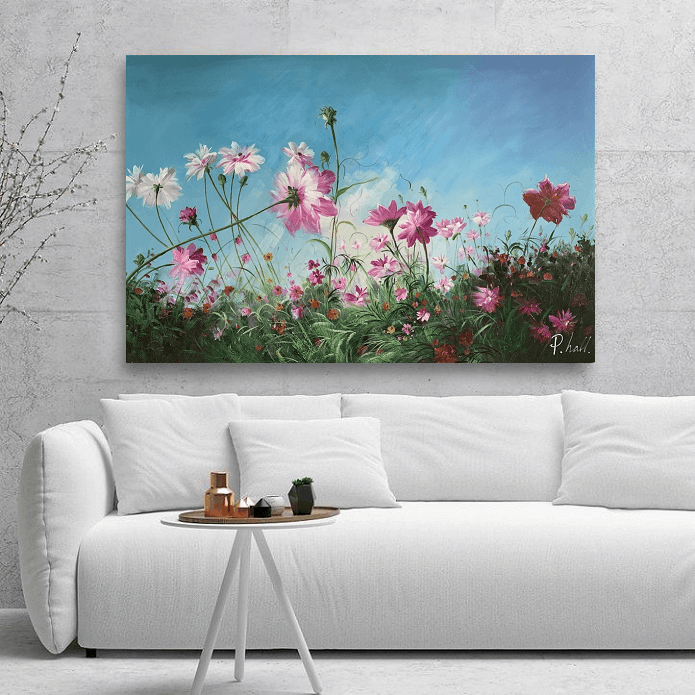Olieverf schilderij Flowery 120x80