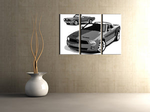 Popart schilderij Ford Mustang 3 delig