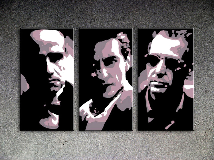 Popart schilderij Godfather 3 delig 3