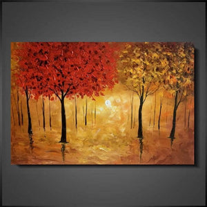 Olieverf schilderij Golden Forest 120x80