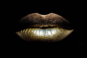 Plexiglas schilderij Golden Lips fotokunst