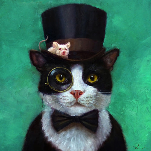 Aluminium schilderij Tuxedo Cat