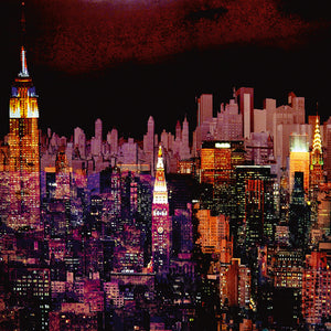 Aluminium schilderij New York by Night I