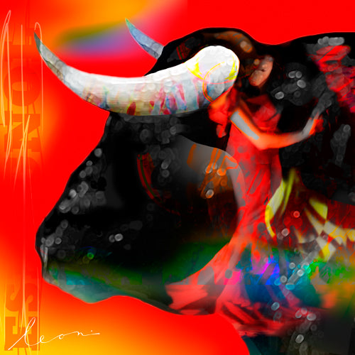 Plexiglas schilderij Cabeza de Toro Roja
