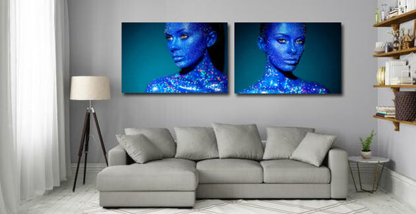 Aluminium schilderij Sparkling Blue fotokunst