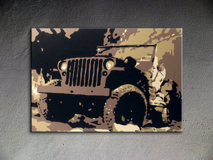 Popart schilderij Jeep