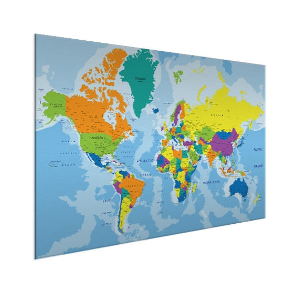 Wereldkaart op aluminium - Kleuren