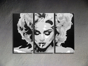 Popart schilderij Madonna 3 delig