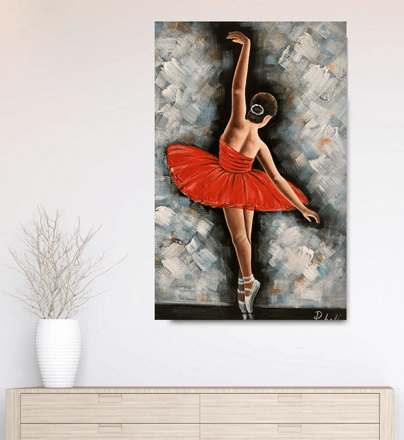 Olieverf schilderij Ballet Red 80 x 120 cm