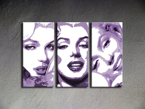 Popart schilderij Marilyn Monroe 3 delig 3