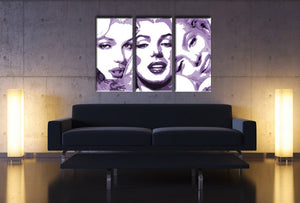 Popart schilderij Marilyn Monroe 3 delig 3