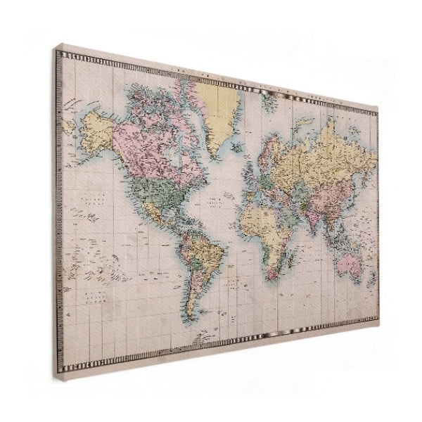Wereldkaart op canvas - Realistisch