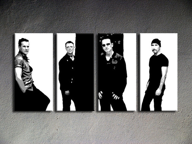 Popart schilderij U2 in Black 1