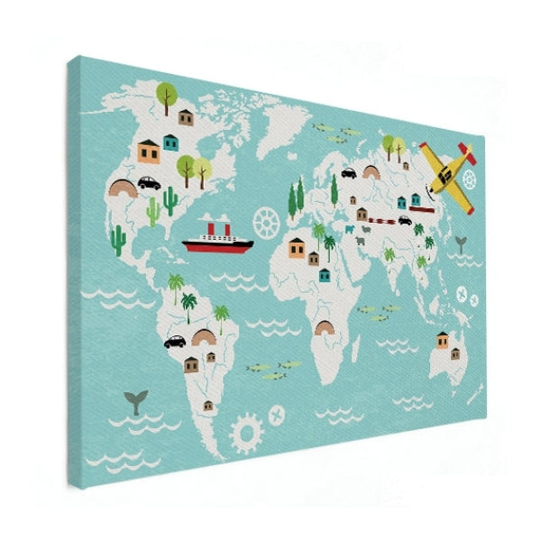 Wereldkaart op canvas - Voor de allerkleinsten