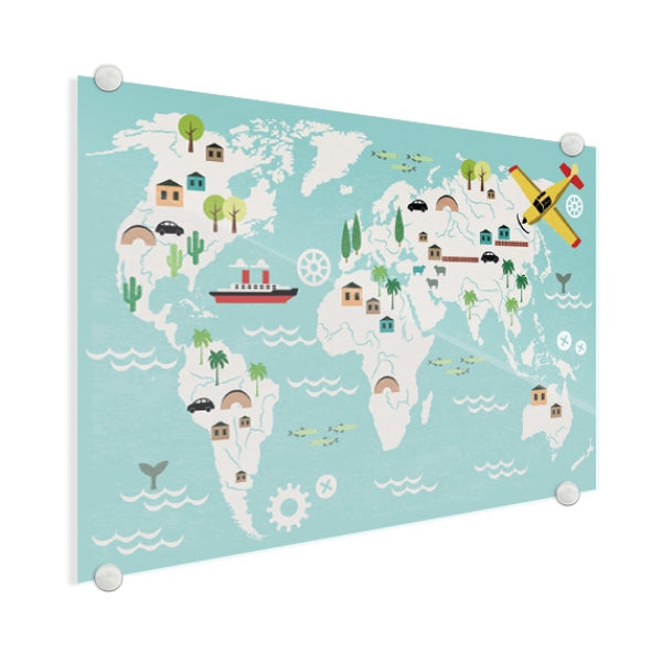 Wereldkaart op plexiglas - Voor de allerkleinsten