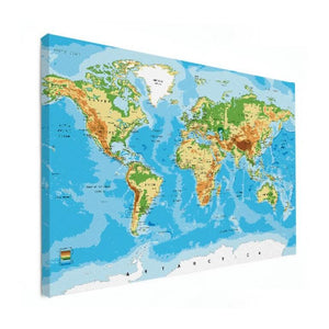 Wereldkaart op canvas - Klassiek